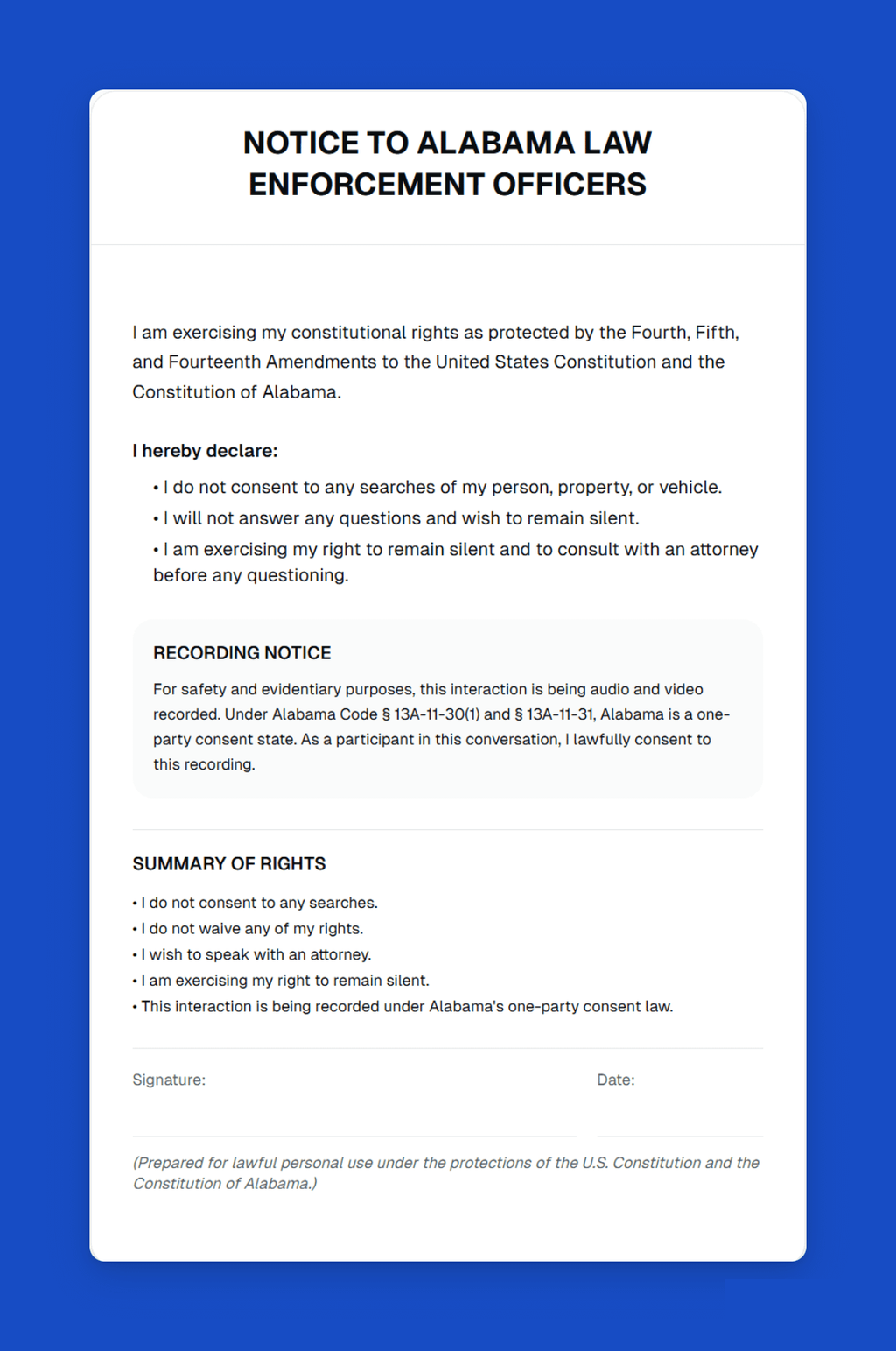 Derechos Card PRO - 20 pack