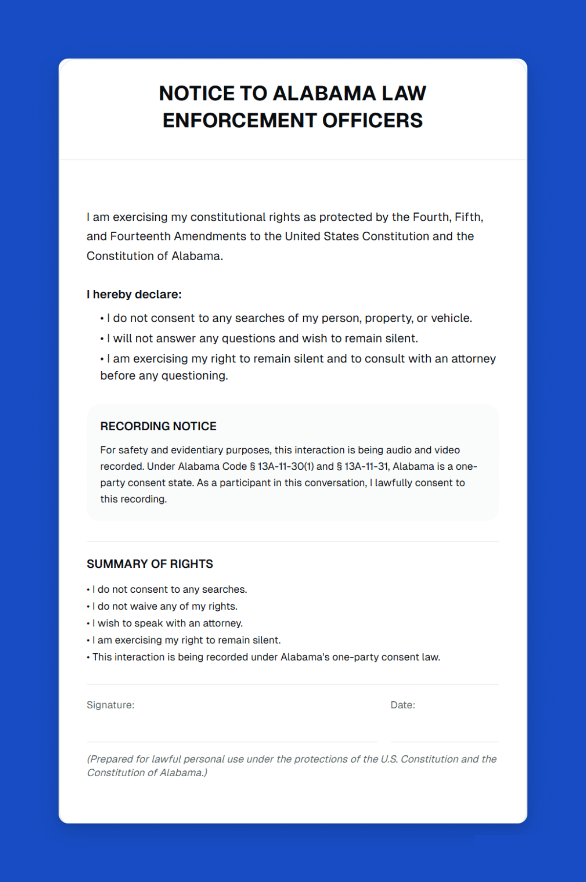 Derechos Card PRO - 20 pack